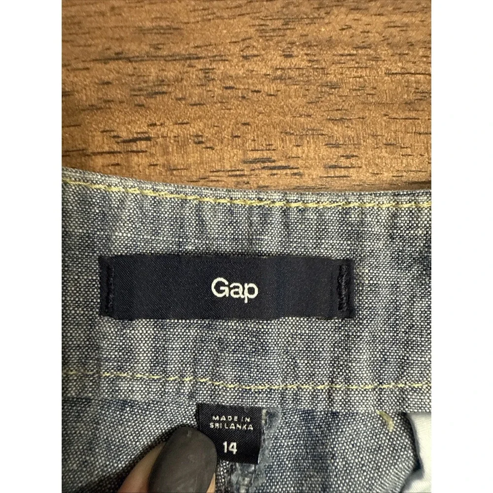 Gap Women's Cuffed Shorts in Chambray Cotton Sz 14 NWT NEW